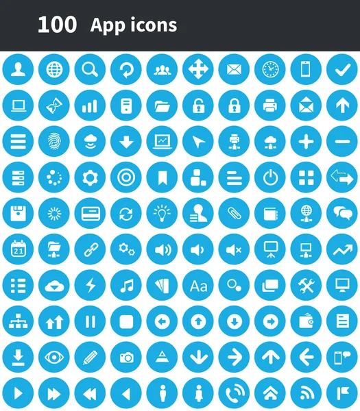 100 பயன்பாட்டு ஐகான்கள் — ஸ்டாக் வெக்டார்