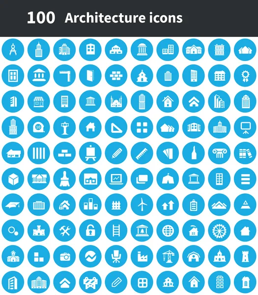 100 ícones de arquitetura — Vetor de Stock