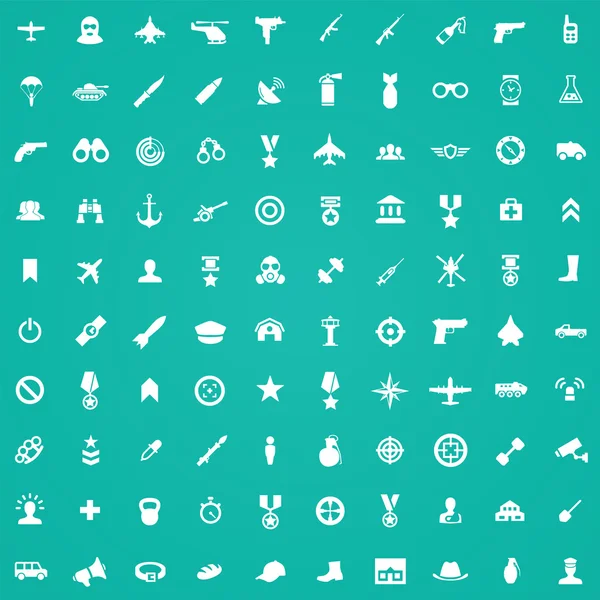 100 icônes armée — Image vectorielle