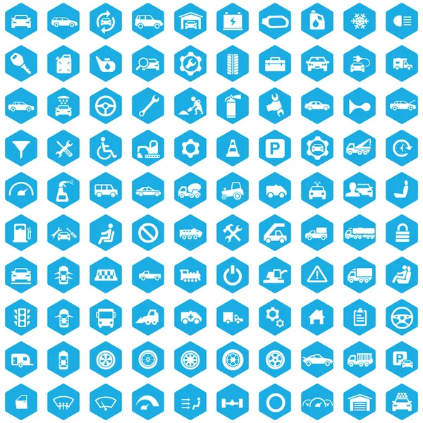 100 auto icons — Stock Vector