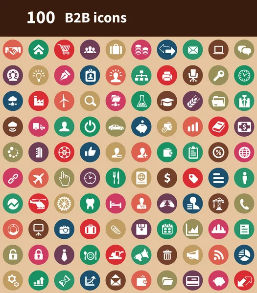 100 ícones B2B —  Vetores de Stock