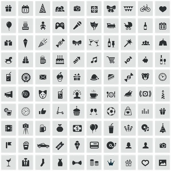 100 icono de cumpleaños — Vector de stock