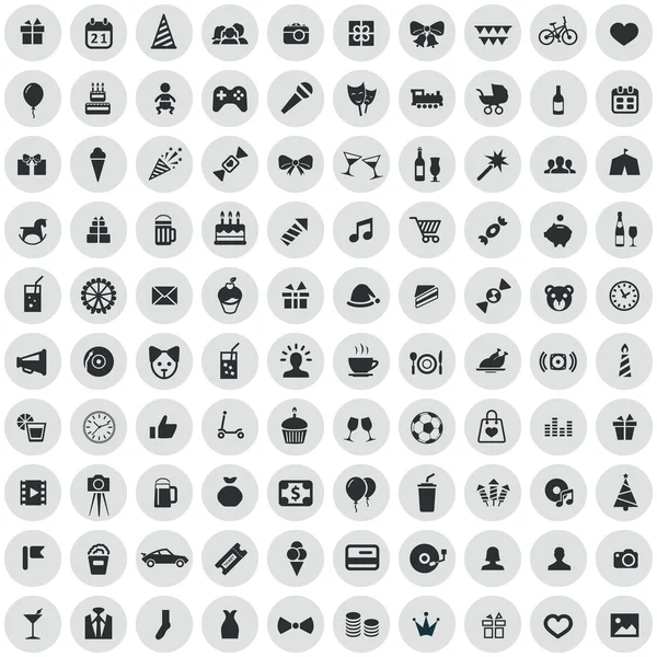 100 icono de cumpleaños — Vector de stock