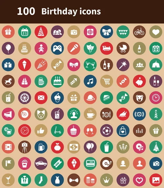 100 icono de cumpleaños — Archivo Imágenes Vectoriales