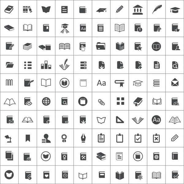 100 libros icono — Vector de stock