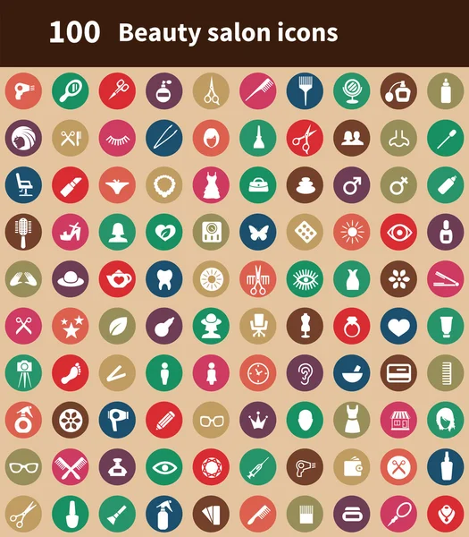 100 iconos de salón de belleza — Vector de stock