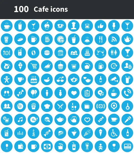 100 icônes de café — Image vectorielle