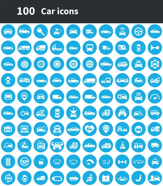 100 icônes de voiture — Image vectorielle