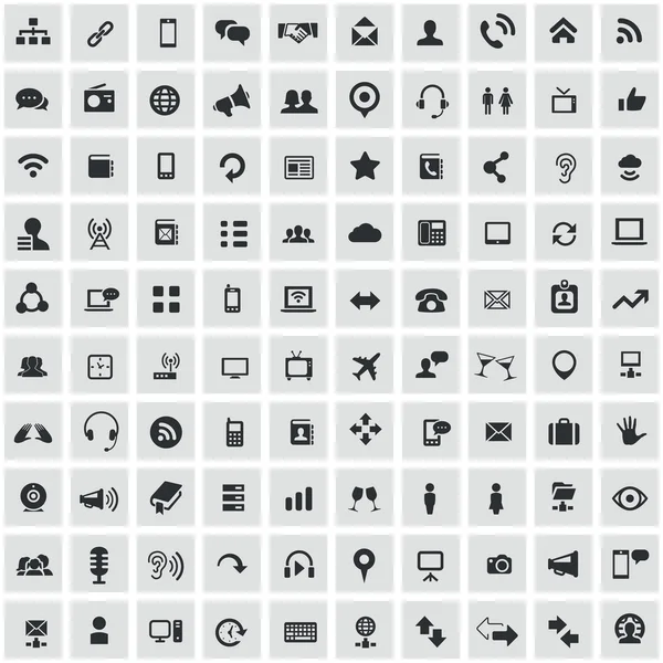 100 ikon komunikacji — Wektor stockowy