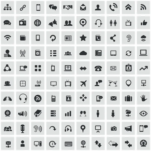 100 communication icons — Stock Vector