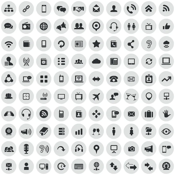 100 iconos de comunicación — Archivo Imágenes Vectoriales