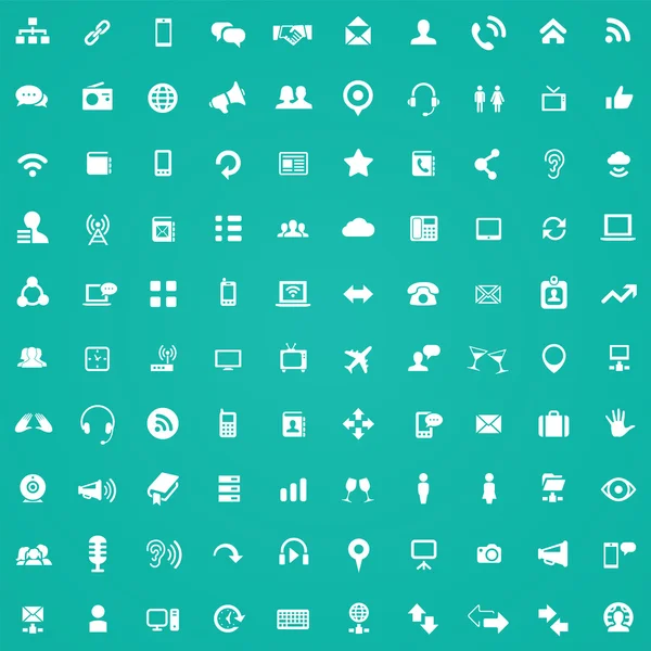 100 communication icons — Stock Vector