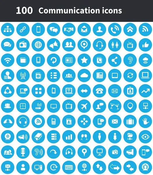 100 communication icons — Stock Vector