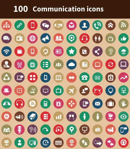 100 communication icons — Stock Vector