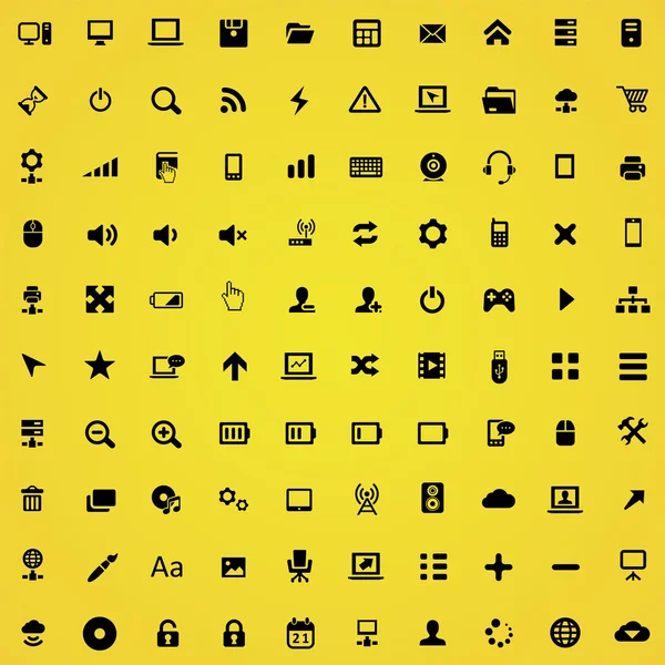 100 computer icons — Stock Vector