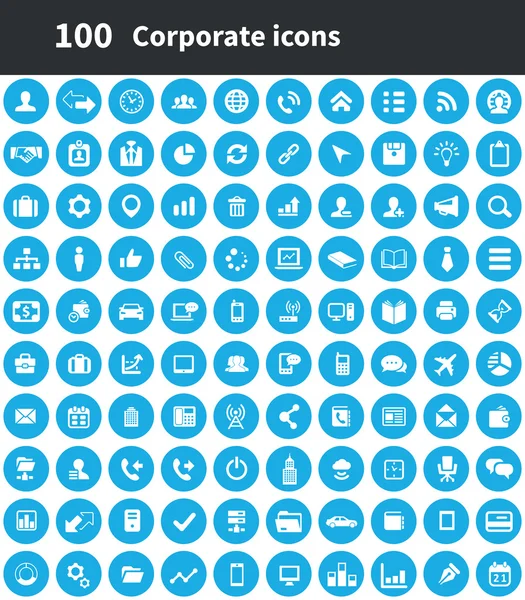 100 ícones corporativos — Vetor de Stock