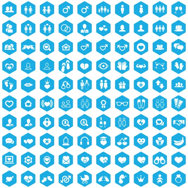 100 couple icons — Stock Vector