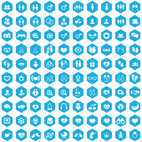 100 iconos de pareja — Vector de stock