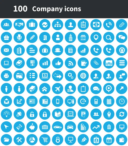 100 bedrijf iconen — Stockvector