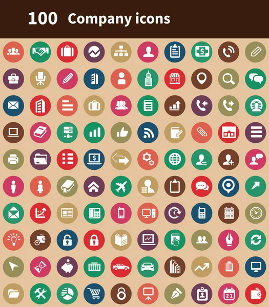 100 icônes de l'entreprise — Image vectorielle