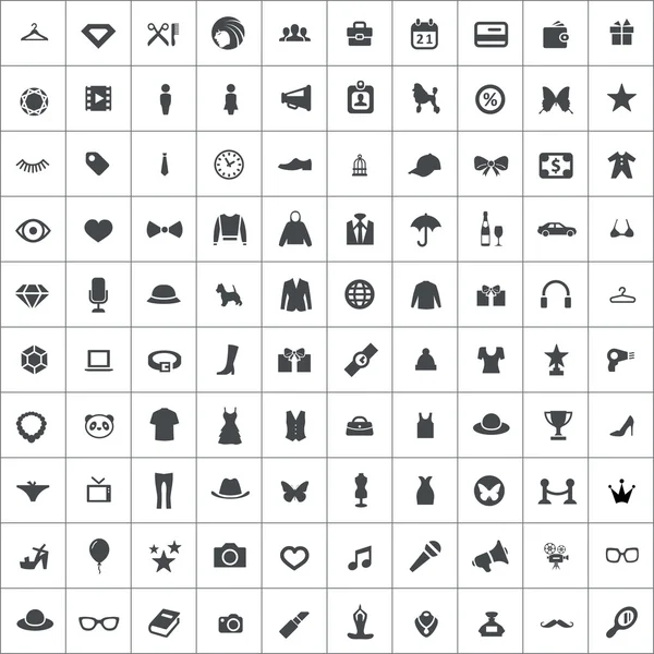 100 icône de la mode — Image vectorielle
