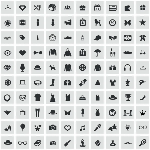 100 icono de moda — Vector de stock