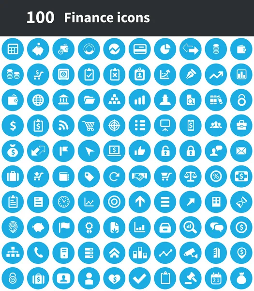 100 icônes financières — Image vectorielle