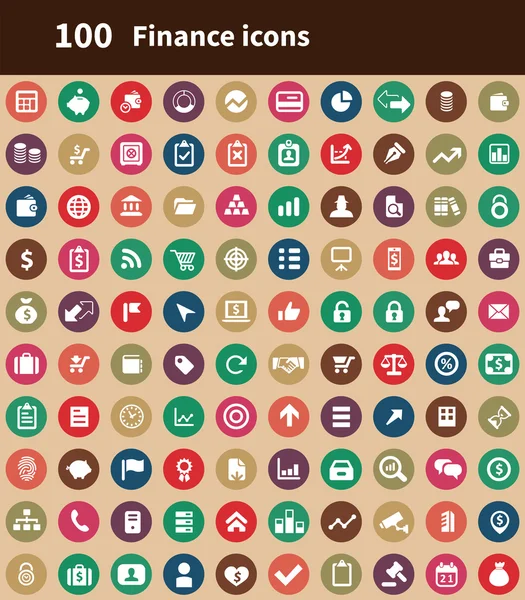 100 icônes financières — Image vectorielle