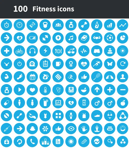 100 pictograme de fitness — Vector de stoc