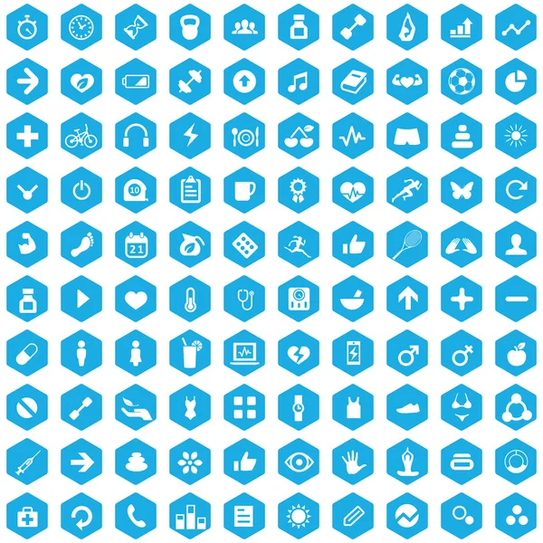 100 iconos de fitness — Vector de stock