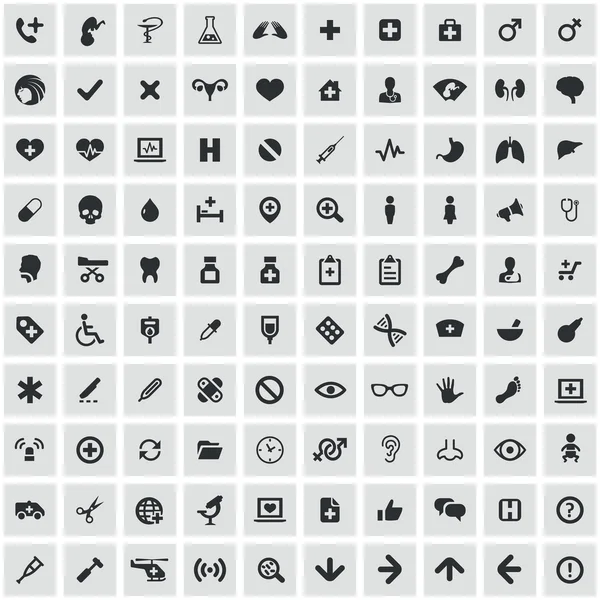 100 iconos médicos — Vector de stock