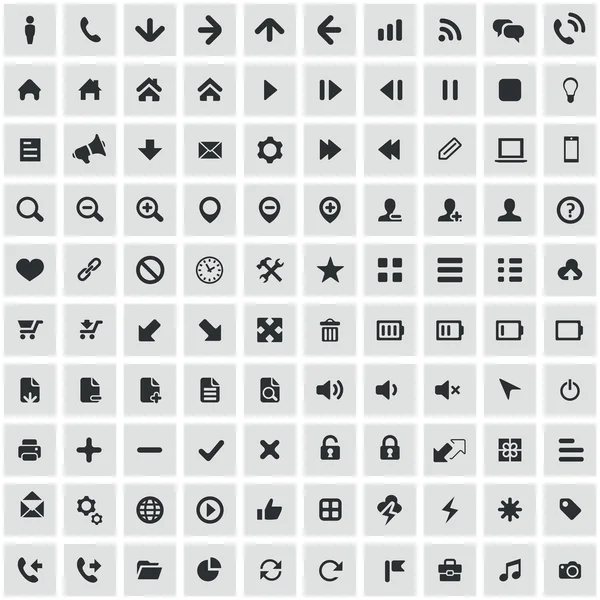 100 UI-Skizzen für Web und mobile Icons — Stockvektor