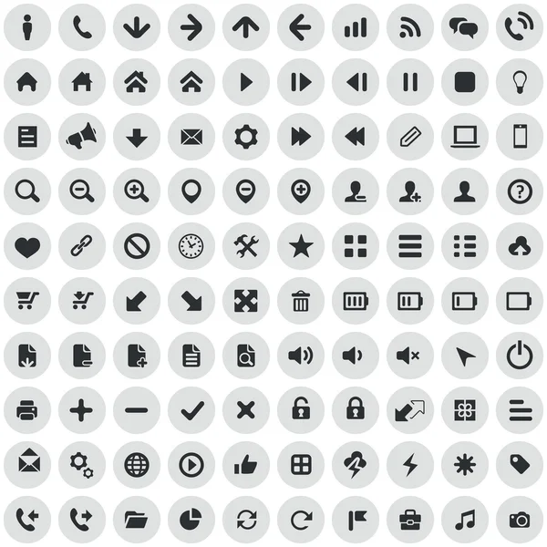 100 UI-Skizzen für Web und mobile Icons — Stockvektor