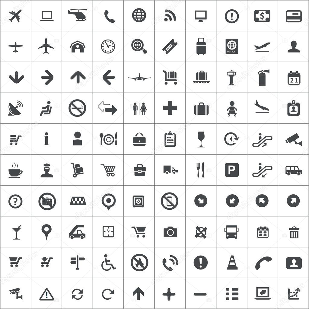 100 airport icons