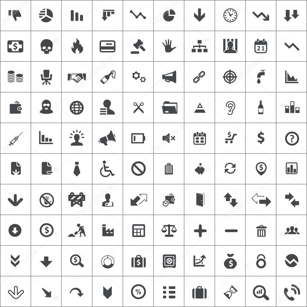 100 crisis icons