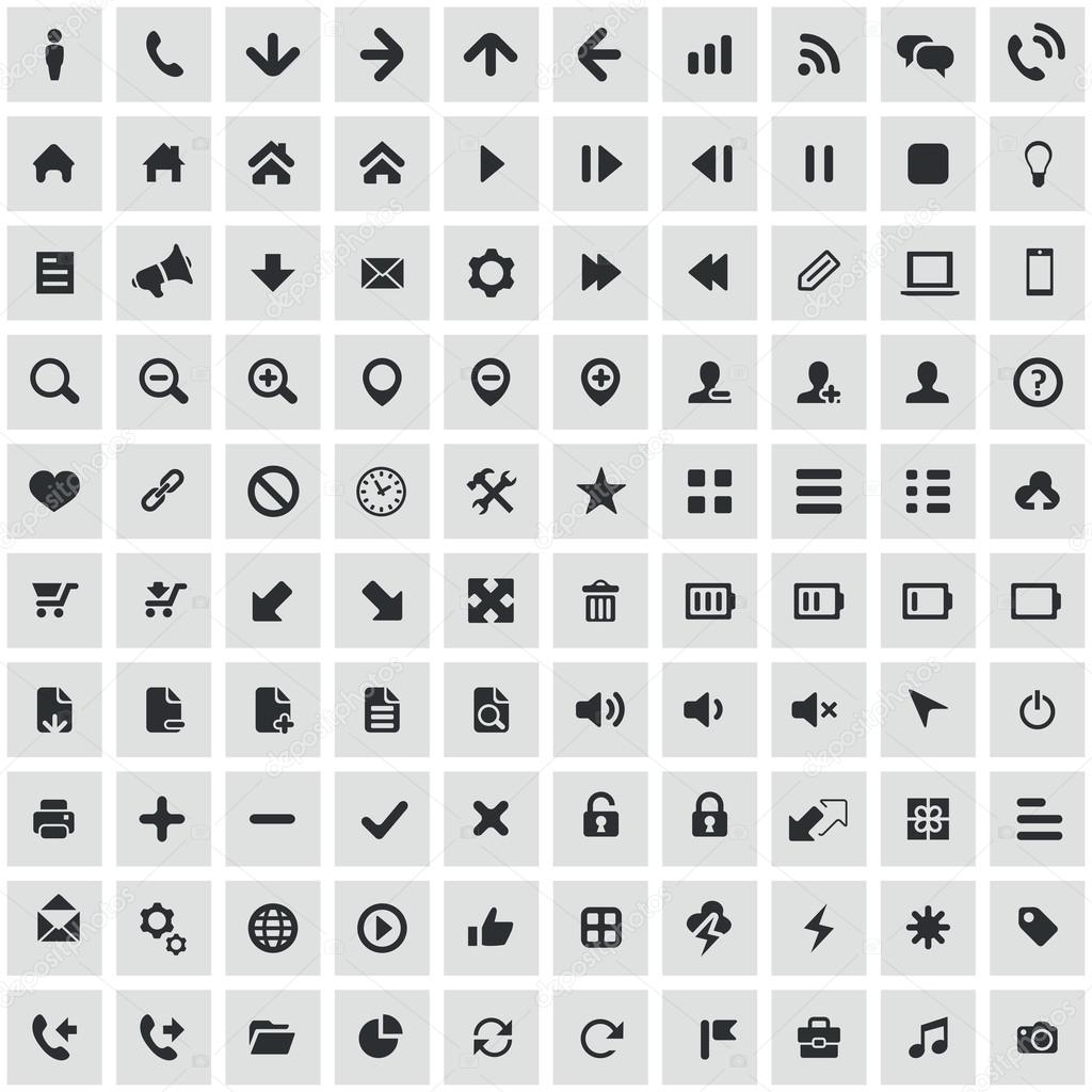 100 UI Outline For Web and Mobile icons