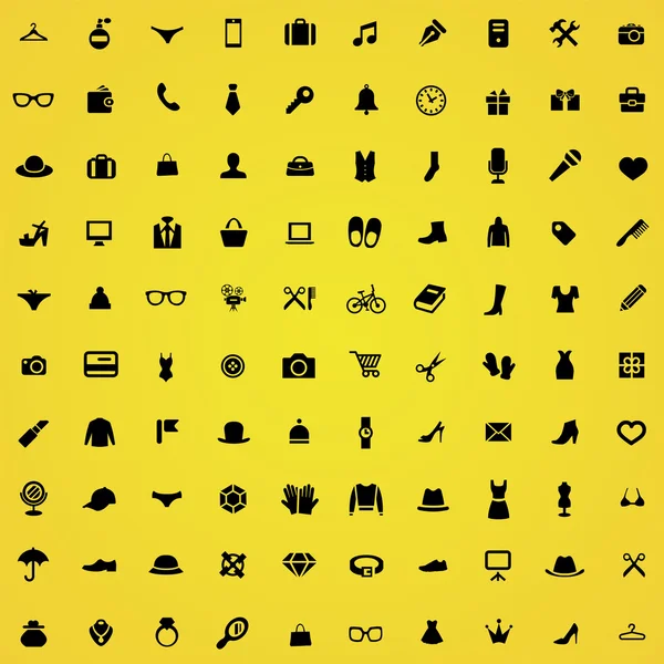 100 accessoires pictogrammen — Stockvector