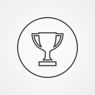 kazanan Kupası anahat simgesini, beyaz arka plan, logo templa koyu