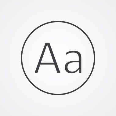 tipografi anahat simgesini, beyaz arka plan, logo templa koyu