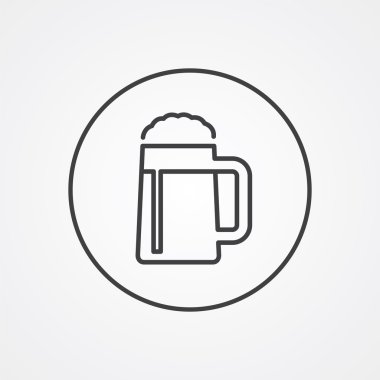 bardak bira anahat simgesini, beyaz arka plan, logo tem karanlık