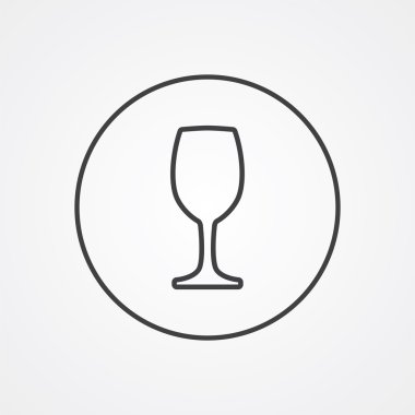 kadehinin anahat simgesini, beyaz arka plan, logo templat koyu