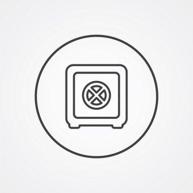 Banka güvenli anahat simgesini, beyaz arka plan, logo templat koyu