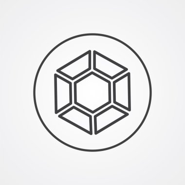 elmas anahat simgesini, beyaz arka plan, logo templat koyu