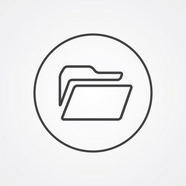 klasör anahat simgesini, beyaz arka plan, logo templat koyu