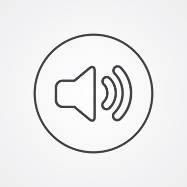 ses anahat simgesini, beyaz arka plan, logo templat koyu