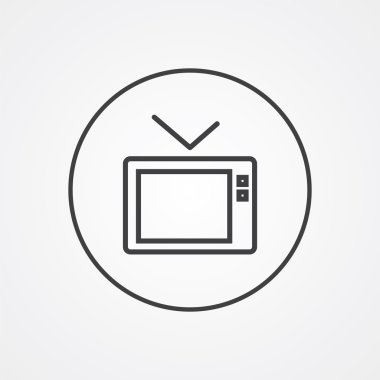 TV anahat simgesini, beyaz arka plan, logo templat koyu