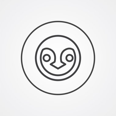 Penguen anahat simgesini, beyaz arka plan, logo templat koyu