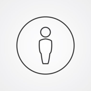 erkek anahat simgesini, beyaz arka plan, logo templat koyu