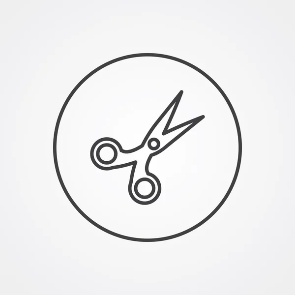 Nożyczki konspekt symbol, ciemny na białym tle, logo szablon — Wektor stockowy