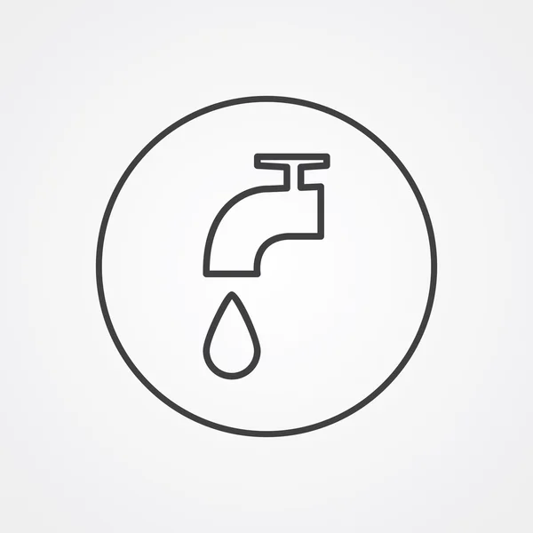 Символ водяного крана, темный на белом фоне, темп логотипа — стоковый вектор
